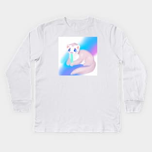 Cute Furret Drawing Kids Long Sleeve T-Shirt